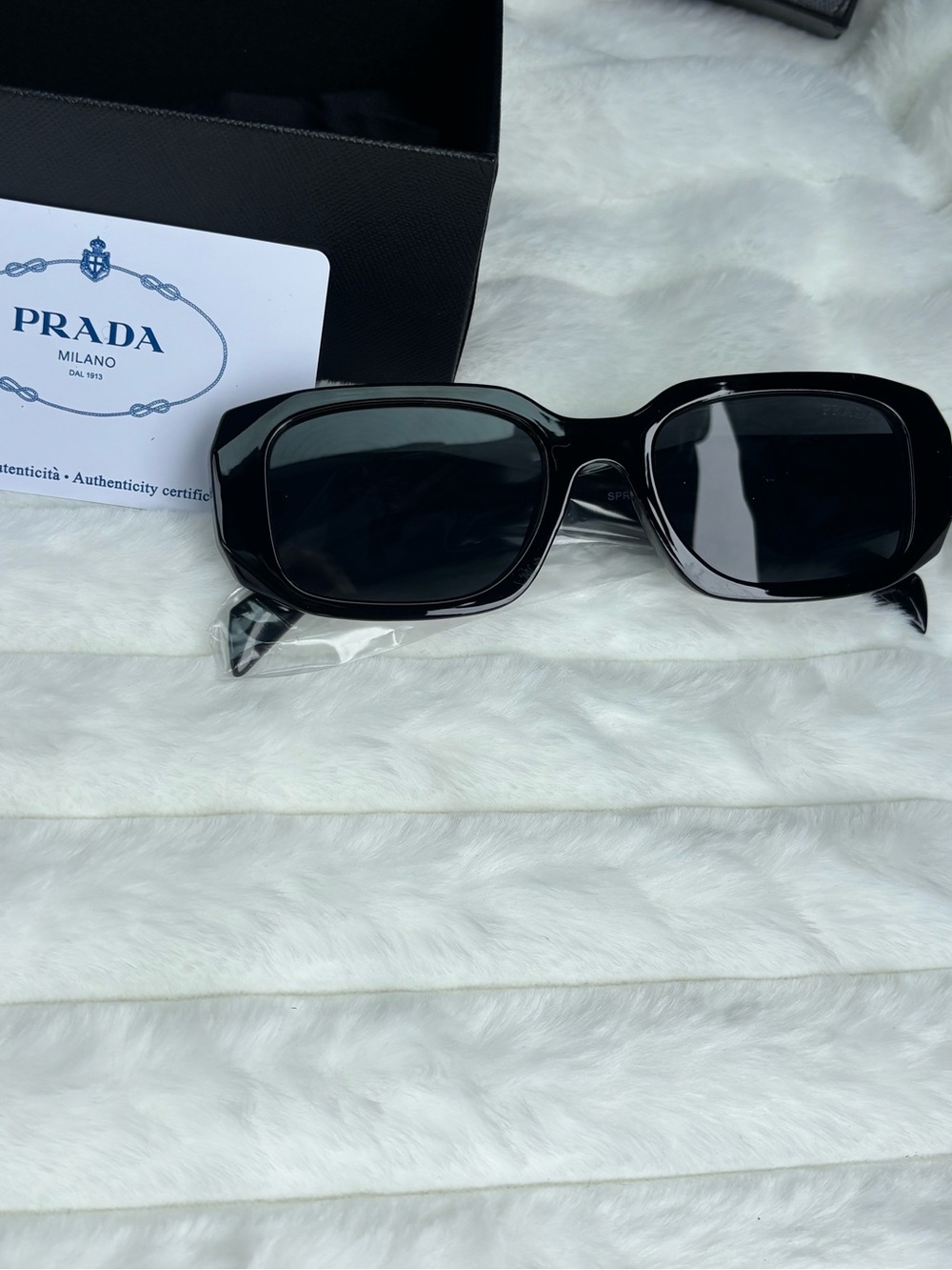 Prada Black Rectangular Sunglasses